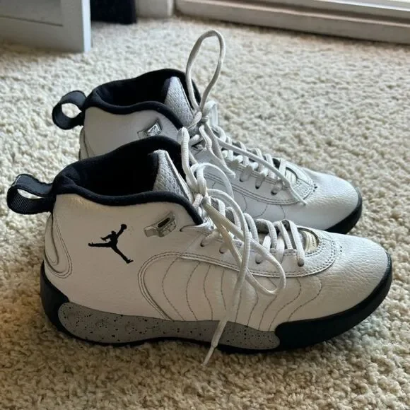 Nike Air Jordan Jumpman Pro Sneakers White Black Wolf Grey Size 5Y - Picture 9 of 9